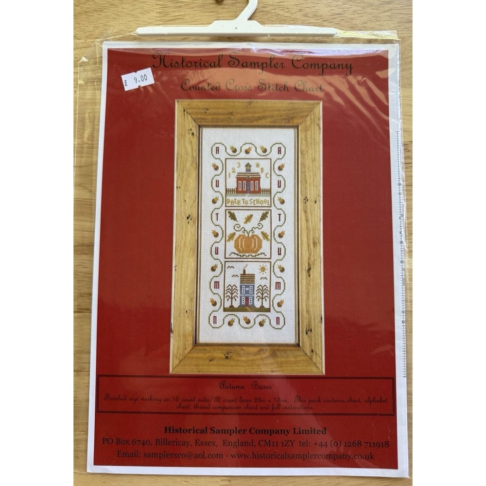 Historical‎ Sampler Company U.K. ~ AUTUMN BOXES Counted Cross Stitch Chart Pack